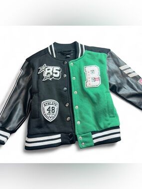 3t toddler varsity white green and black jacket